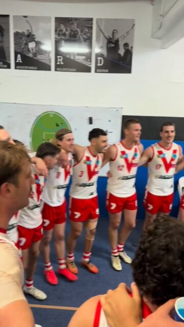 First for West (yet to know the words) and 100th game for Jake (exhausted after 35 disposals!)
