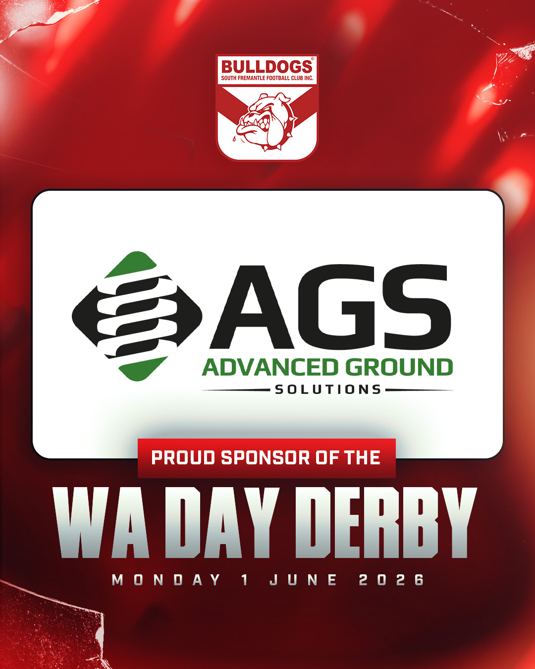 2026 WA DAY DERBYWe are proud to announce Advanced Ground Solutions (AGS) as the naming rights partner for the 2026 WA Day Derby 🔴⚪We thank Matt John and the entire AGS team for their support of the WAFL's biggest home-and-away fixture.Full article - Link in Bio**Please note the Derby President's Function is SOLD OUT**