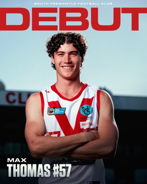 THOMAS TO DEBUT 🐶Congratulations to Max Thomas, who will make his League debut tomorrow against the Subiaco Lions.Hailing from Freo City Dockers JFC, the 18-year-old utility is another outstanding product of South Fremantle’s football pathway, earning his opportunity after years of hard work and development through the Club.Congratulations, Max! 👏