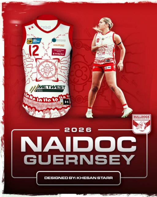 OUR 2026 NAIDOC GUERNSEY 🖤💛❤️This weekend all five South Fremantle teams will proudly wear our 2026 NAIDOC Guernsey as we celebrate NAIDOC Round and “50 Years of Deadly”.Designed by proud Noongar, Yamatji, Minang and Goreng yorga Rogers Cup player Khesan Starr, this striking guernsey tells a powerful story of strength, community, determination and pride.