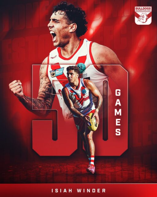 50 FOR IZI 🐶2024 WJ Hughes medalist, Isiah Winder, will celebrate his 50th League game for South Fremantle tomorrow against Claremont.A well-deserved milestone for our class act. Congrats, Izi! 👏