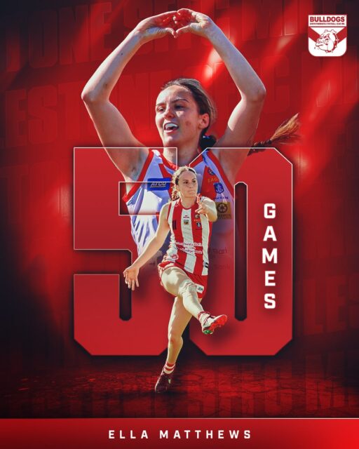 HEWY TO PLAY HER 50TH ❤️🤍Congratulations to Ella Matthews, who will play her 50th South Fremantle WAFLW game this Sunday against East Fremantle.At just 19 years of age, Ella becomes the youngest South Fremantle women’s player to reach this milestone. A proud South Coogee JFC product, she’s come through the South Fremantle pathway to earn this incredible achievement.Congratulations, Ella! 👏