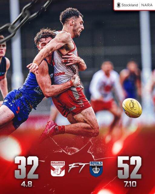 Not to be for the Bulldogs in tough conditions at @communitybankfremantle Oval with East Perth winning 7.10 (52) to 4.8 (32).Chase Bourne 2 goals. Jake Florenca 28 possessions, Tom Blechynden 18, Lewis Rayson 17, Jacob Sax 16.