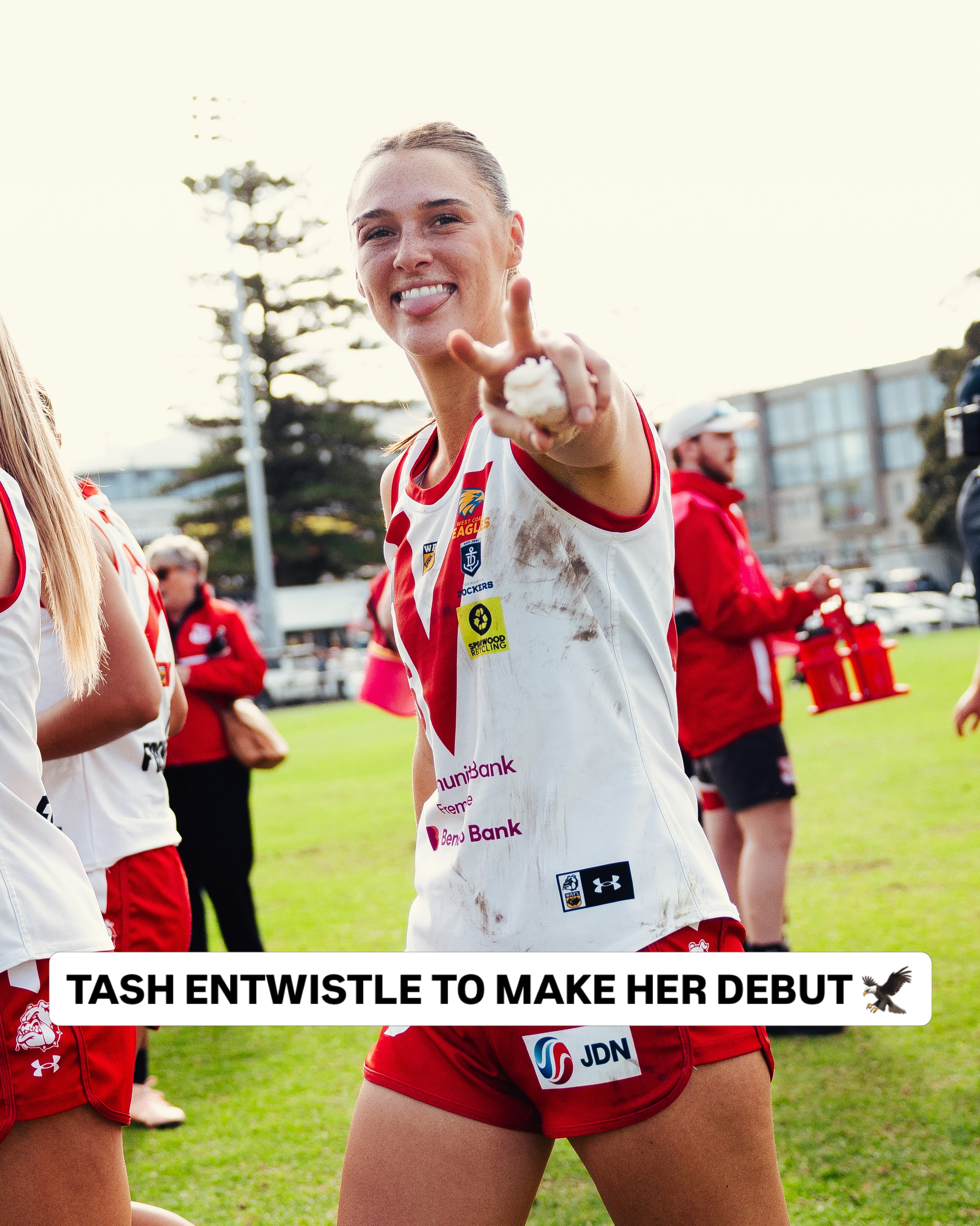 Congratulations to @tash_entwistle who will make her AFLW debut for West Coast this Saturday against Gold Coast.A proud moment for Tash and everyone at South Fremantle ❤️