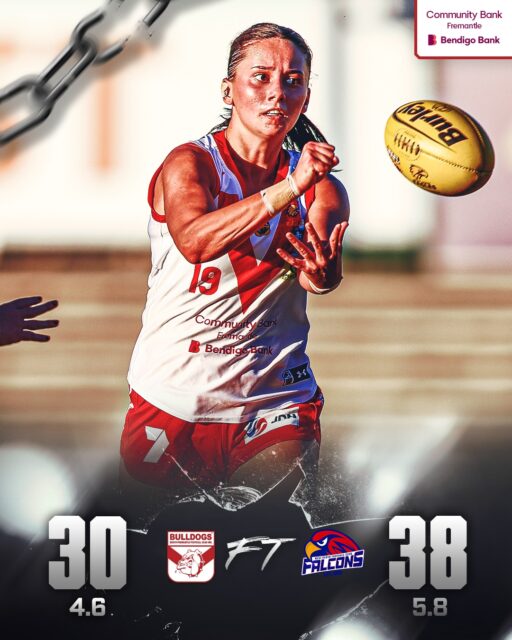 Tight loss to start the day in the WAFLW up at Joondalup for the Bulldogs with the 5.8 (38) to 4.6 (30) victory for West Perth.Goals for Shannyn Pomersbach, Madi Hadley, Tara Stribley, Annalie Polimeno. Madi Evans 17 touches, Ash Gomes 16, Stribley 15, Tash Entwistle 15.