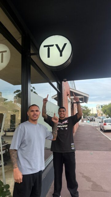 JJ & Izi stopped by @tailored_you ahead of the AGS WA Day Derby 👀Catch the team from Tailored You at the game doing haircuts on the hill June 1 ✂️🔥