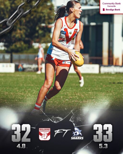 Thrilling finish to the WAFLW Derby to open WA Day weekend at The Good Grocer Park tonight with East Fremantle holding out the Bulldogs 5.3 (33) to 4.8 (32).Earlier in the Rogers Cup, East Fremantle also won 6.11 (47) to 5.9 (39).