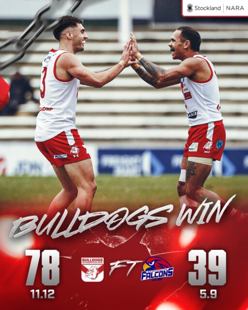 Strong win at @communitybankfremantle Oval this afternoon from the Bulldogs to beat West Perth 11.12 (78) to 5.9 (39).Jamaine Jones with 4 goals, Brandon Donaldson 2 and Chase Bourne 2. Jake Florenca 34 possessions, Lewis Rayson 27, Tom Blechynden 27, Chad Pearson 26, Isiah Winder 23 and Aaron Drage 23.