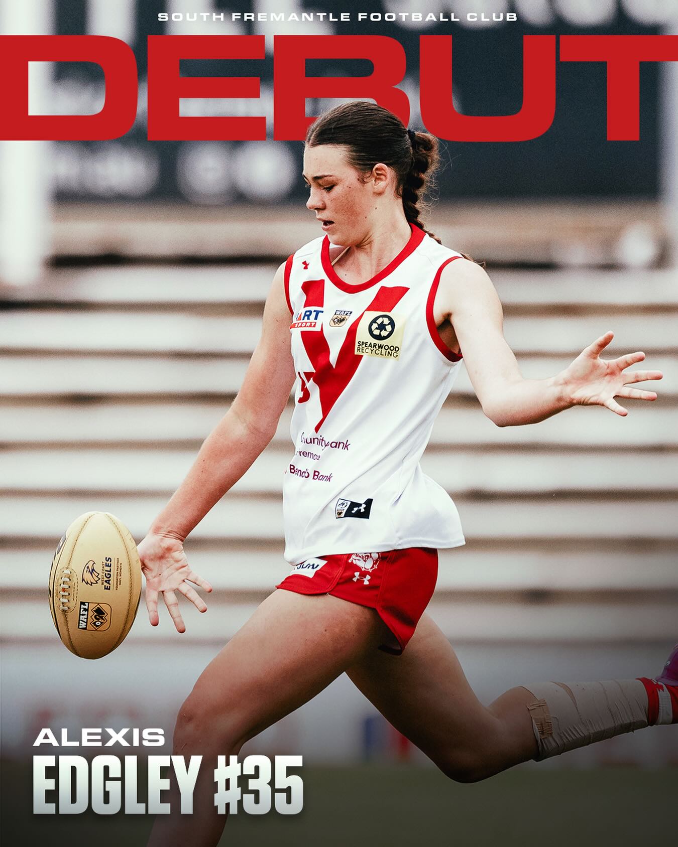 EDGLEY TO DEBUT 🔴⚪️Congratulations to Alexis Edgley, who will make her WAFLW debut this Saturday against the Perth Demons.Alexis is a talented 16 year old, hailing from Narrogin in our much loved Upper Great Southern zone.