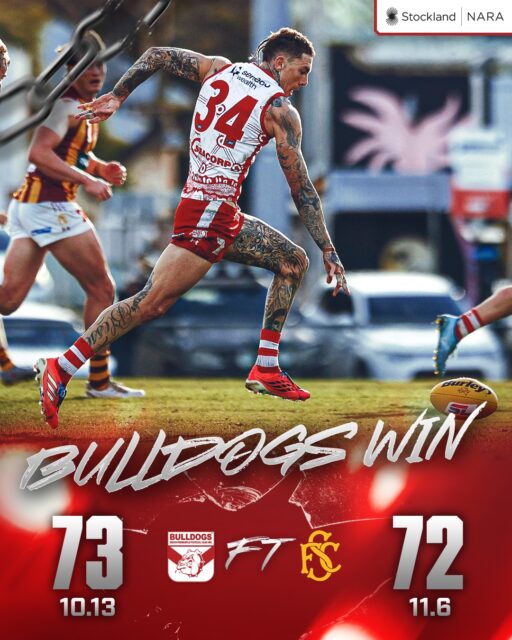 Bulldogs had to withstand the fast finishing Subiaco at @communitybankfremantle Oval but got the crucial win 10.13 (73) to 11.6 (72).Kyle Russell 3 goals and Roan O'Hehir 2. Jake Florenca 26 possessions, Glenn Byron 21, Matty Parker 21, Isiah Winder 19, Lewis Rayson 18.