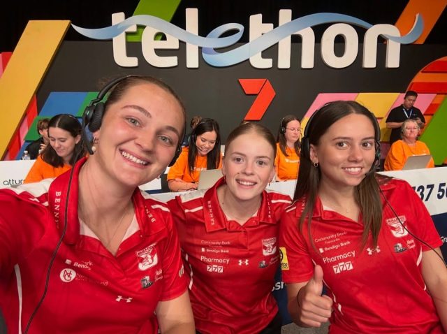 WAFLW girls on the phones with @telethon7 this morning ❤️Call 1300 737 507 to donate now! ☎️