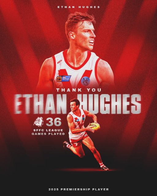 THANK YOU, ETHAN ❤️Our super reliable backman, Ethan Hughes, has decided to hang up the boots after two seasons and 36 League games with South Fremantle.A Premiership player and outstanding leader, Ethan leaves a lasting legacy that will inspire the next generation of Bulldogs.Thank you for everything, Ethan! We wish you all the best in your next chapter.