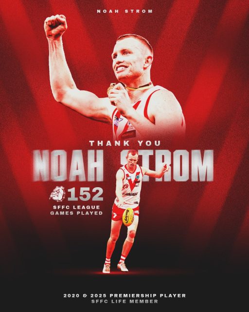 THANK YOU, STROMY ❤️After 15 years and 152 League games, Noah Strom has drawn the curtain on an incredible career in the red and white.Reliable, consistent and the ultimate teammate, Stromy has been the definition of a true Bulldog. No matter the role, he always put the team first and gave everything for the jumper.A dual Premiership player (2020 & 2025), Life Member and part of a proud South Fremantle family legacy, Stromy’s contribution to our Club goes far beyond the field.Thank you for everything, Stromy! A Bulldog through and through 🐶