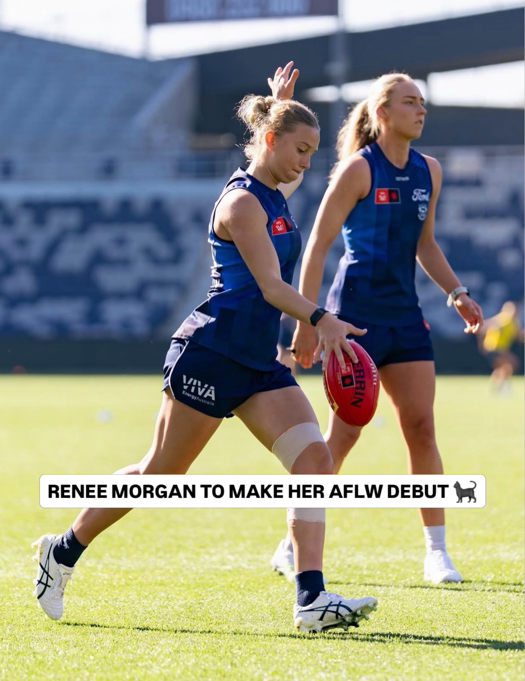 MEOW MEOW!Congratulations to Renee Morgan who will make her AFLW Debut this Sunday against Essendon. Huge achievement for Renee who has put in so much hard work for this opportunity! 🤍